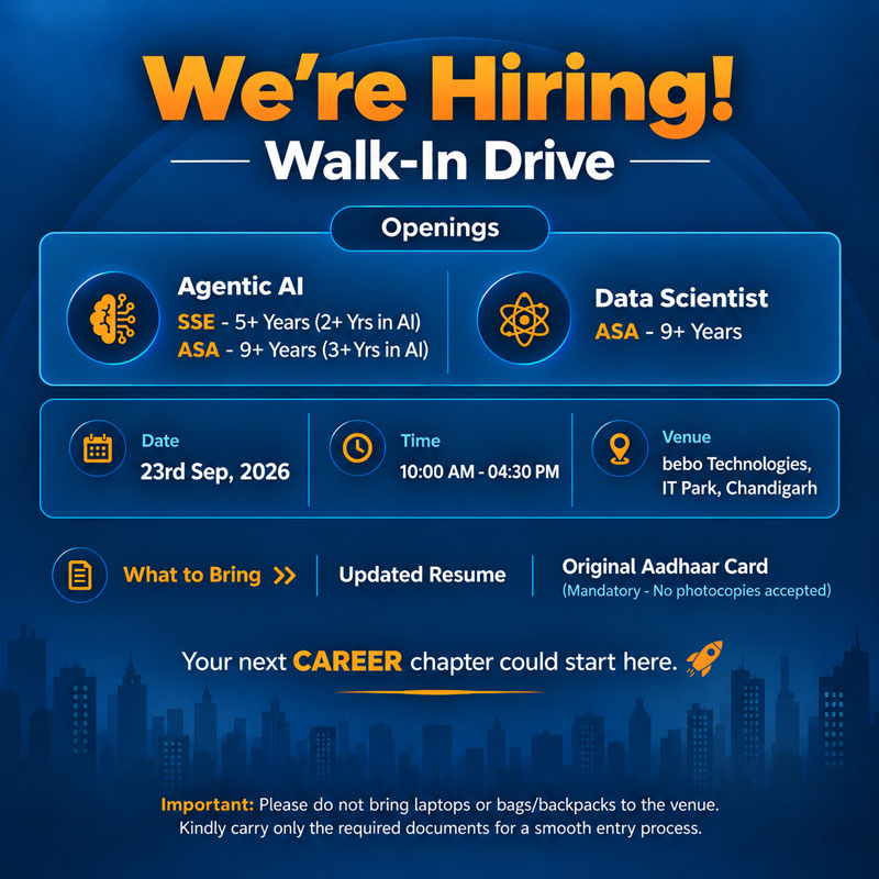 Walk-in @ bebo Technologies